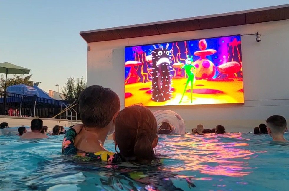 Outdoor movie at Otter Co-op Outdoor Experience